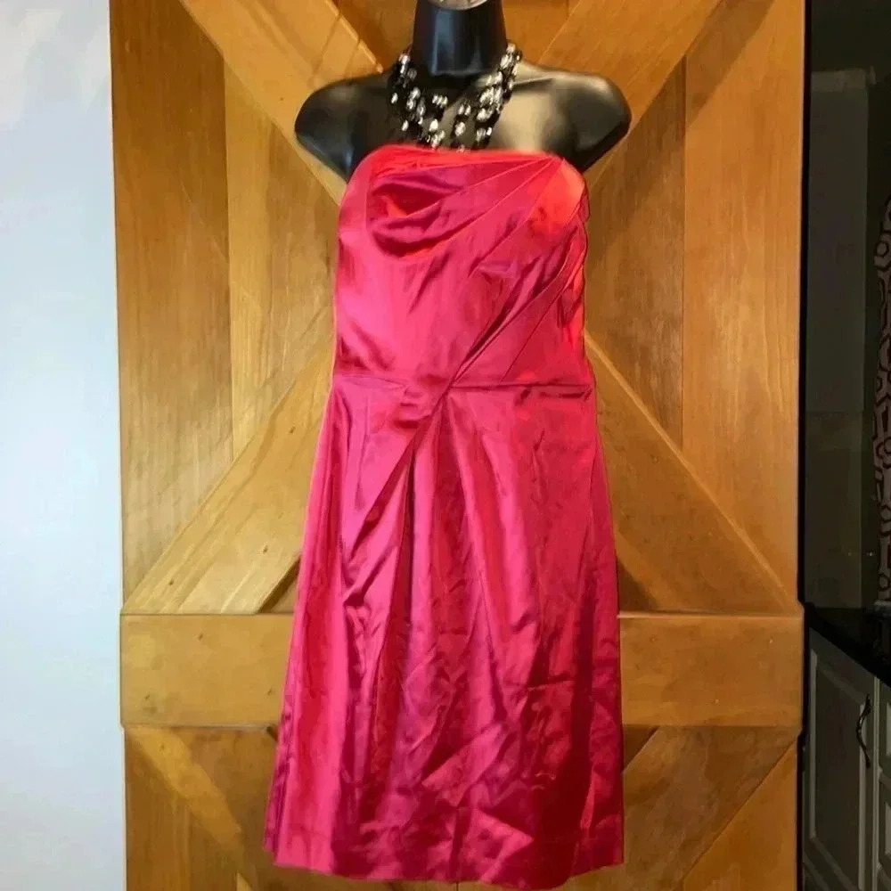 WHBM Burgundy Dress-10 - Picture 1 of 7